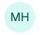 Light green circular icon featuring dark green capital letters MH in the center.