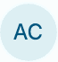 A light blue circular background featuring the dark blue letters AC in the center.